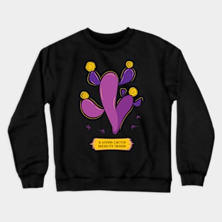 Violet bald cactus Crewneck Sweatshirt